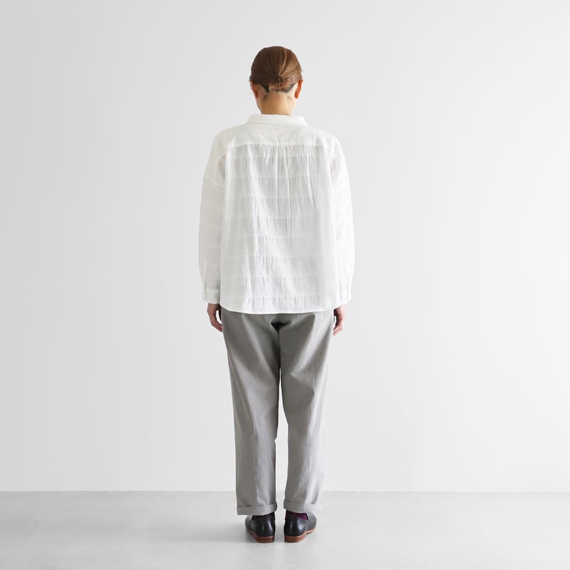 【HUIS.】やわらかシーチングコットン イージーワークパンツ（ダークブラウン） やわらかシーチングコットンイージーワークパンツ（ブラック