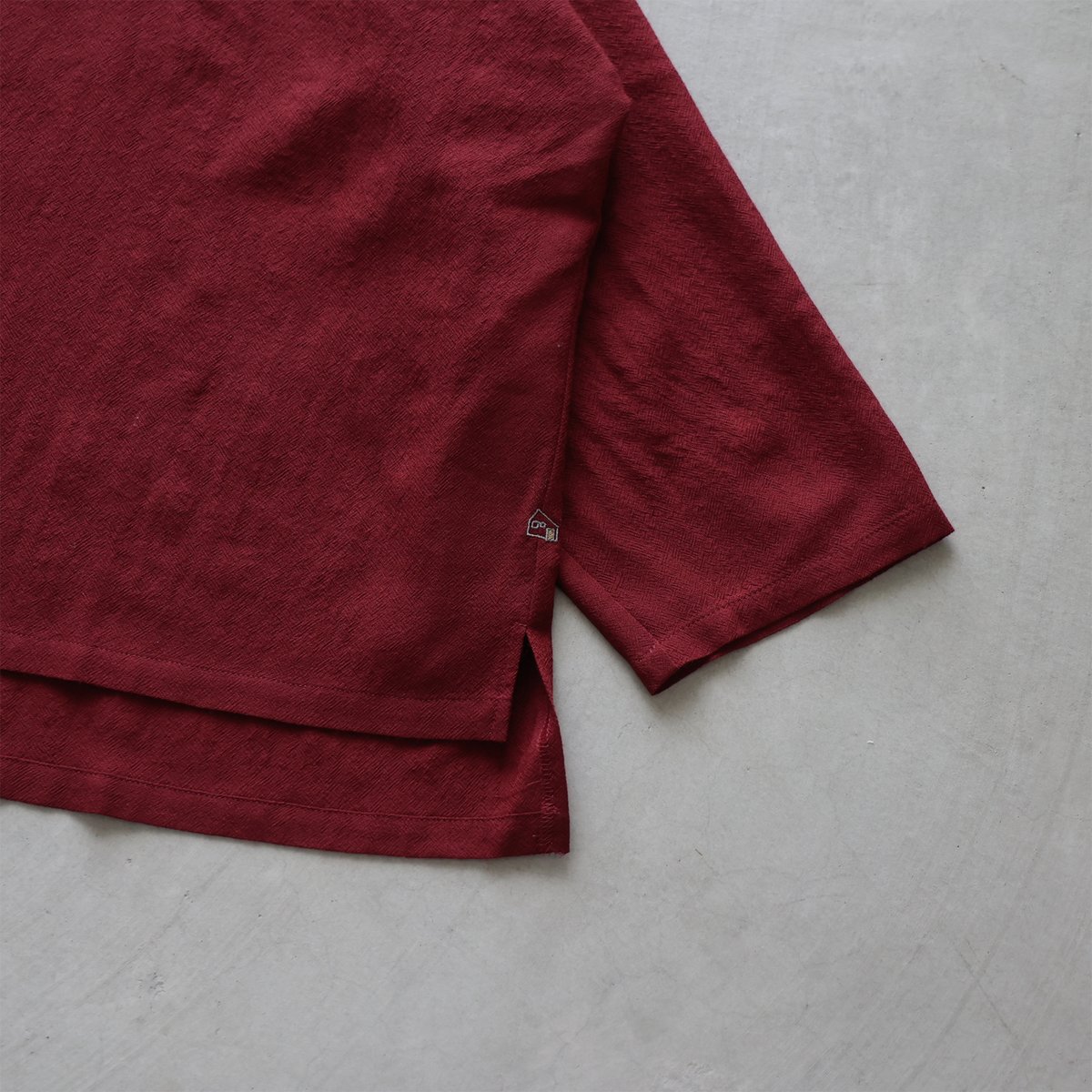 ウォッシャブルウールワイドプルオーバー（ダークレッド）【レディス