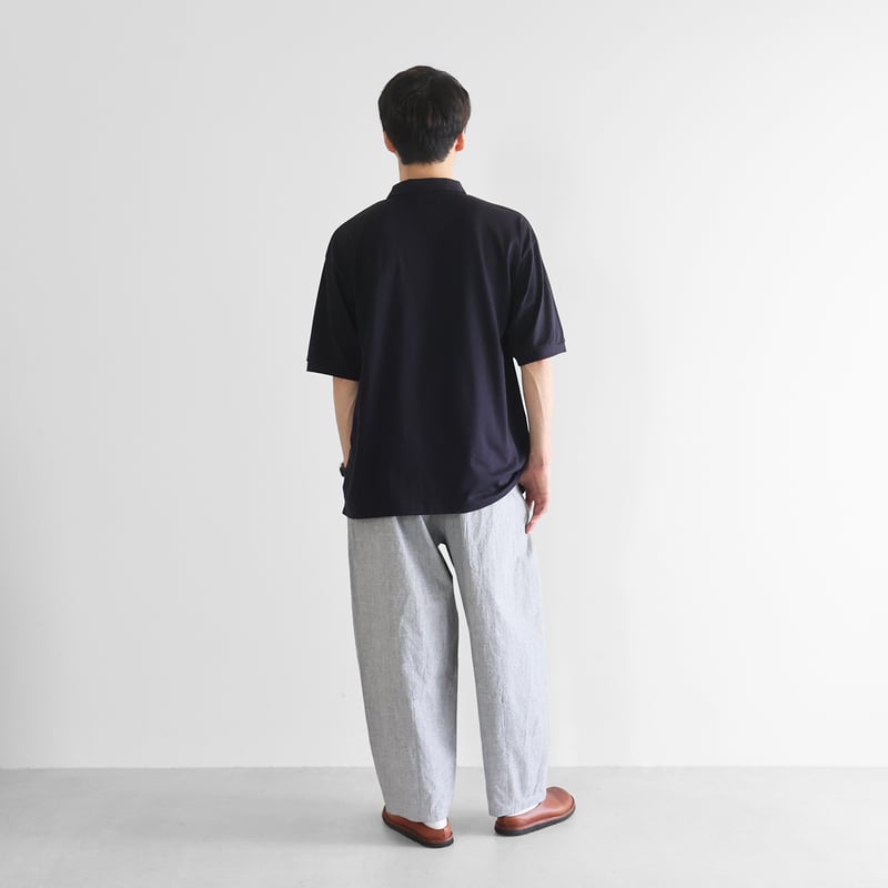HUIS in house］SUVIN COTTONビッグポロカットソー（ダークネイビー）【