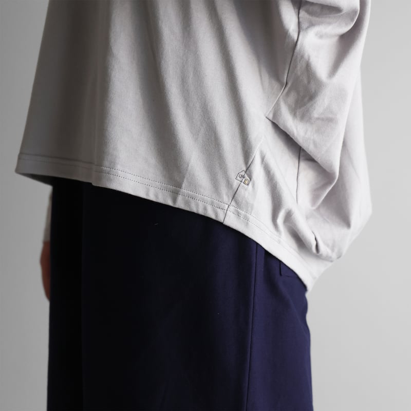 HUIS in house］SUVIN COTTON長袖コクーンカットソー（シルバーグレー）