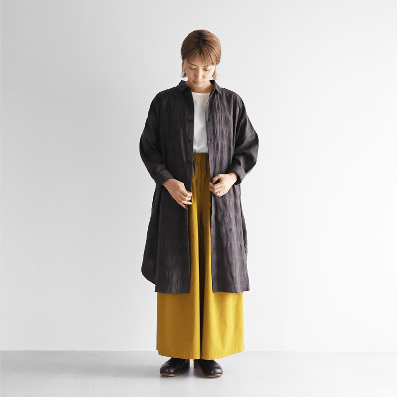 GroundY 襟リブ ロングシャツ GroundY 襟リブ ロングシャツ STAFF STYLING｜THE SHOP YOHJI