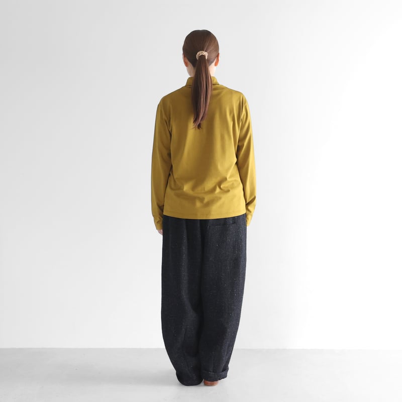 HUIS×尾州”縮絨リネンウールバルーンパンツロング（ブラック）【ユニ