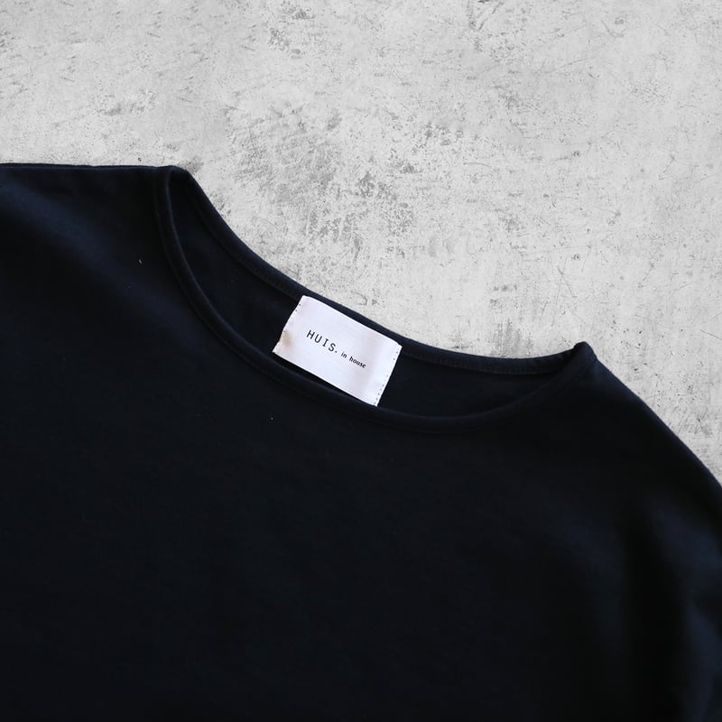 HUIS in house］SUVIN COTTON長袖コクーンカットソー（ブラック）【レデ