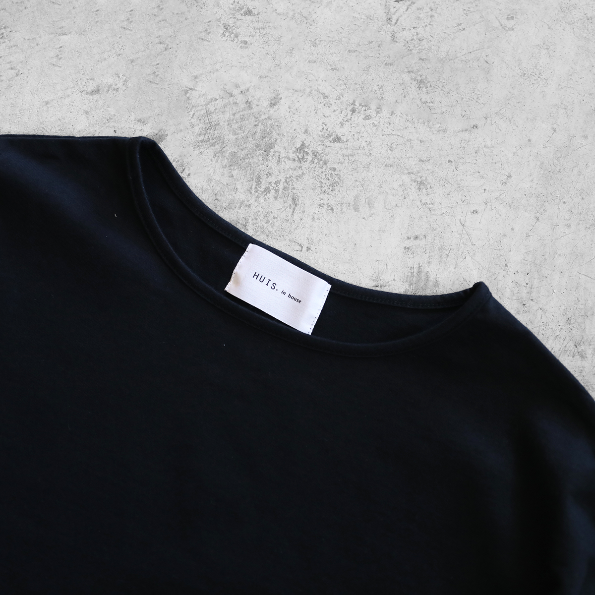 HUIS in house］SUVIN COTTON長袖コクーンカットソー（ブラック）【レデ