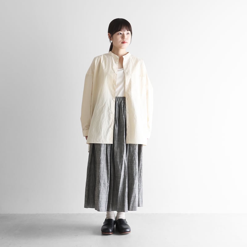 HUIS 遠州織物　ノーカラーシャツジャケット （オレガノ）【ユニセックス】 HUIS 遠州織物 ノーカラーシャツジャケット （オレガノ）【ユニセックス】