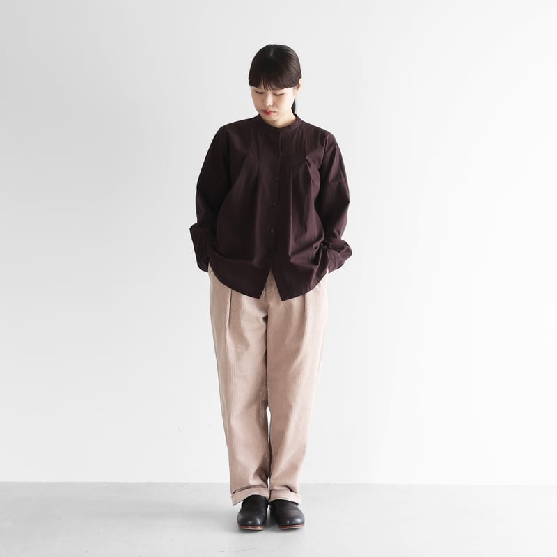 シャトルコーデュロイセミワイドパンツ（太畝・ピンクベージュ）【ユニ