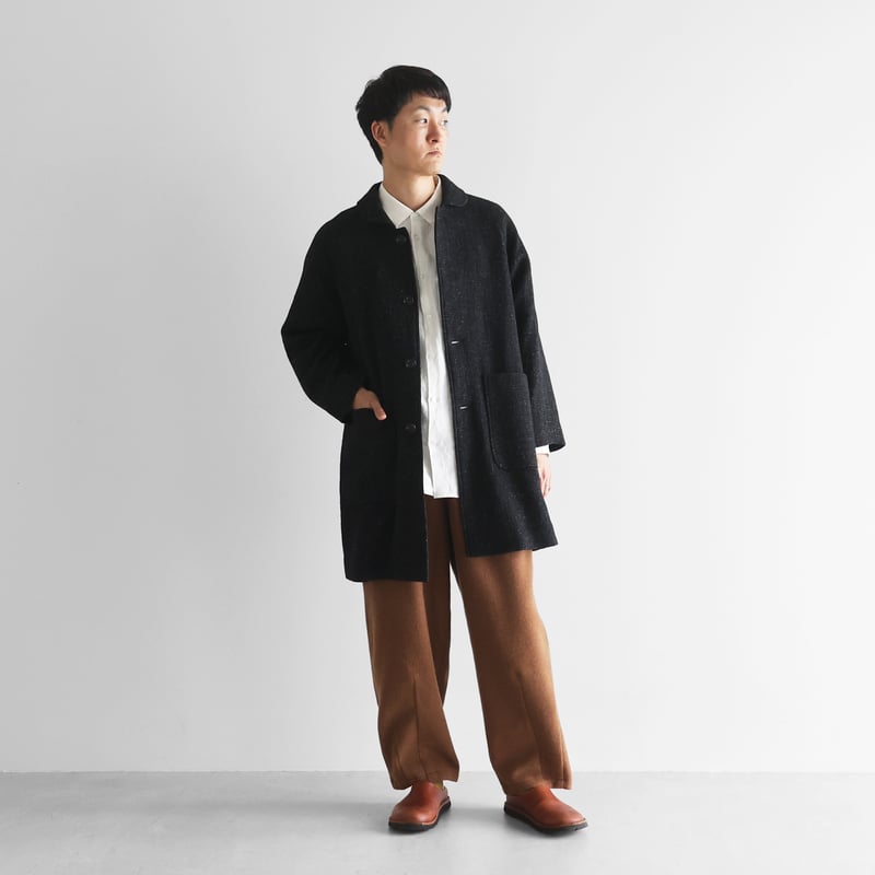 HUIS 遠州織物 コットンPコートジャケット 綿ウールタイプライタークロスロングシャツ 016をリリースしました