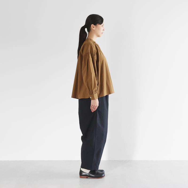 ウォッシャブルウールコットンバルーンパンツロング（ブラック）【ユニ