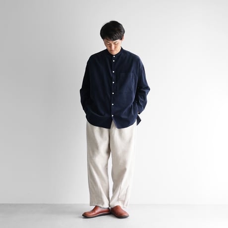 “HUIS×尾州”縮絨ウールフランネルバルーンパンツロング（グレージュ）【ユニセックス】506L