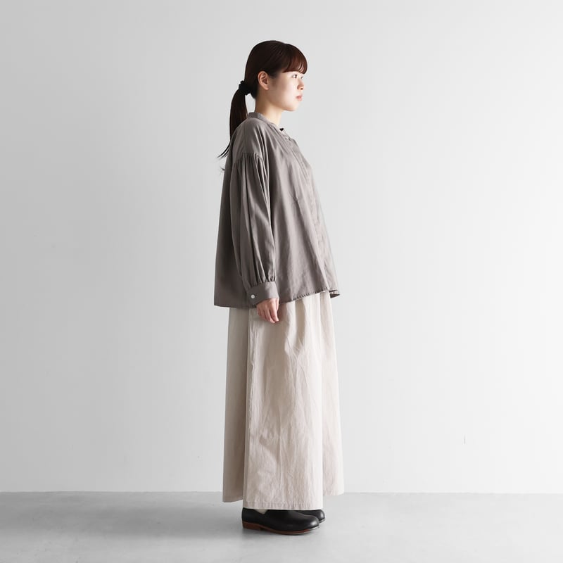 HUIS/遠州織物綿ウールタイプライタークロススカートパンツ505