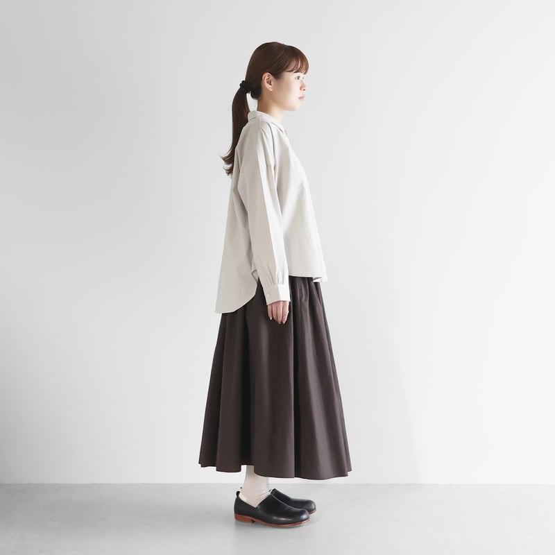 オーガニックコットンワイドブラウス（オフグレー）【レディス】U102