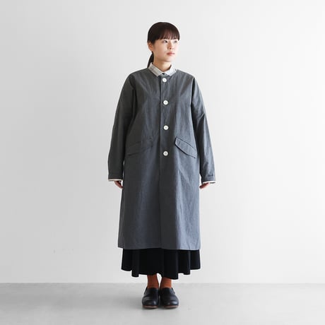 ダウンプルーフコットンふかふかオーバーコート（トップ糸ダークグレー）【ユニセックス】305