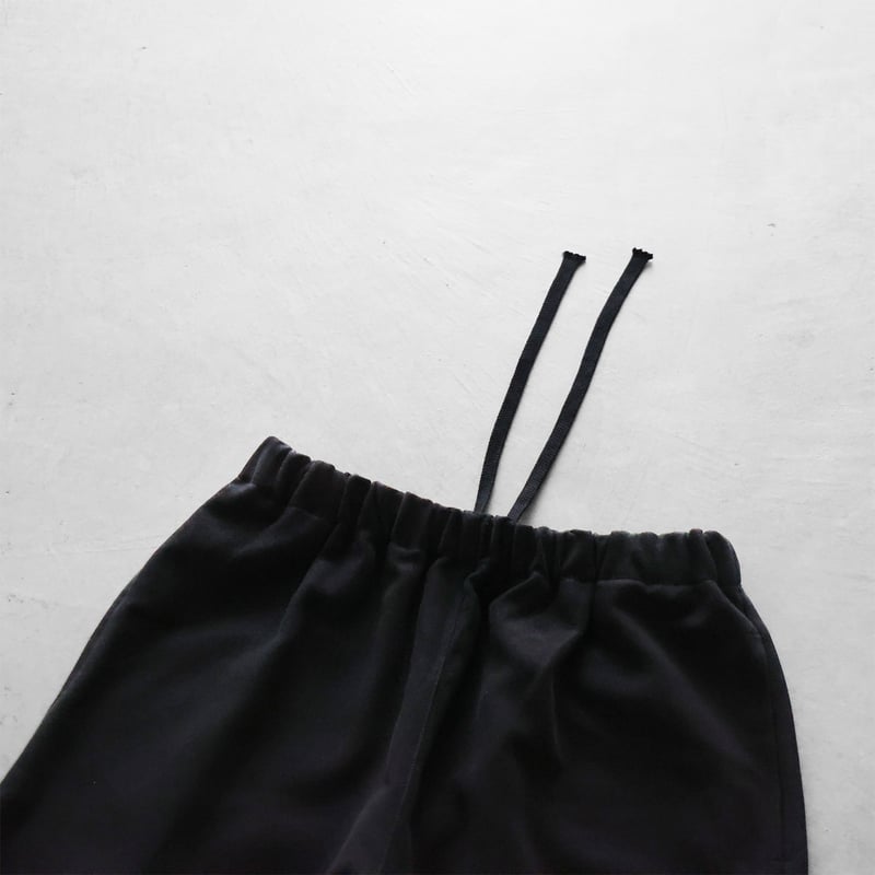 厚手モールスキンバルーンパンツロング（ブラック）【ユニセックス