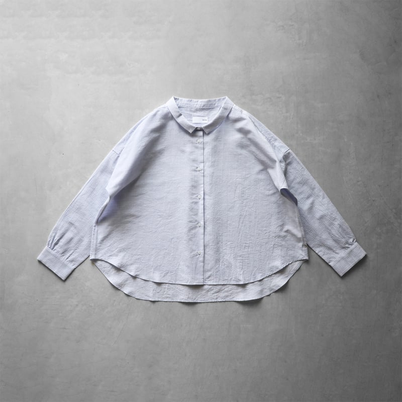 遠州織物HUIS. U102ボタニカルコードレーンワイドブラウス（クチナシ）