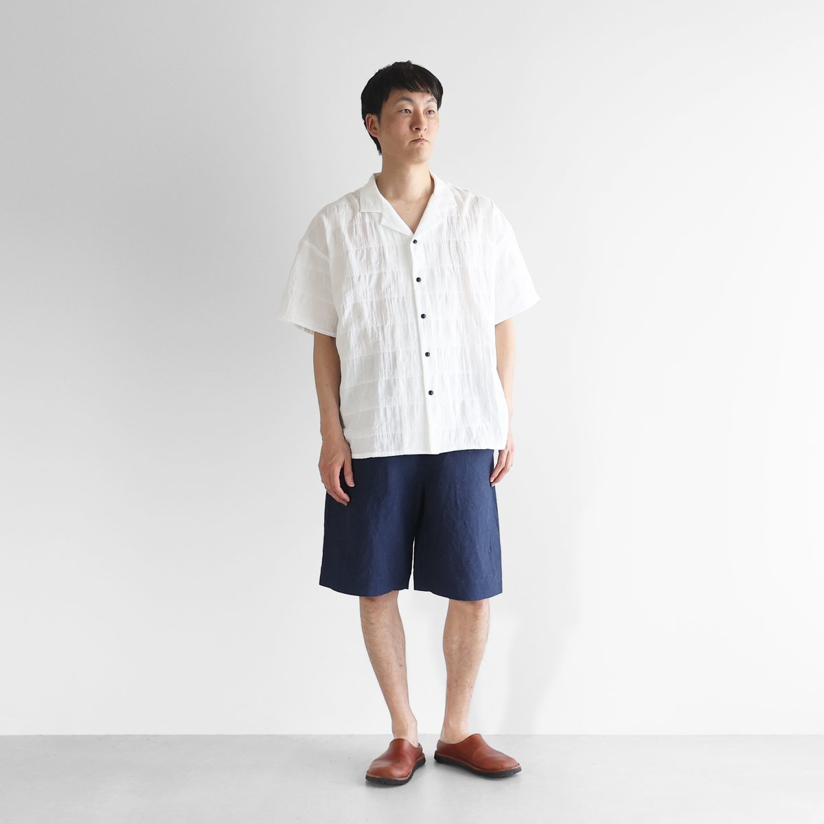 バンブーリネン2wayショートパンツ(ネイビー)【ユニセックス バンブーリネン2wayショートパンツ(ネイビー)【ユニセックス