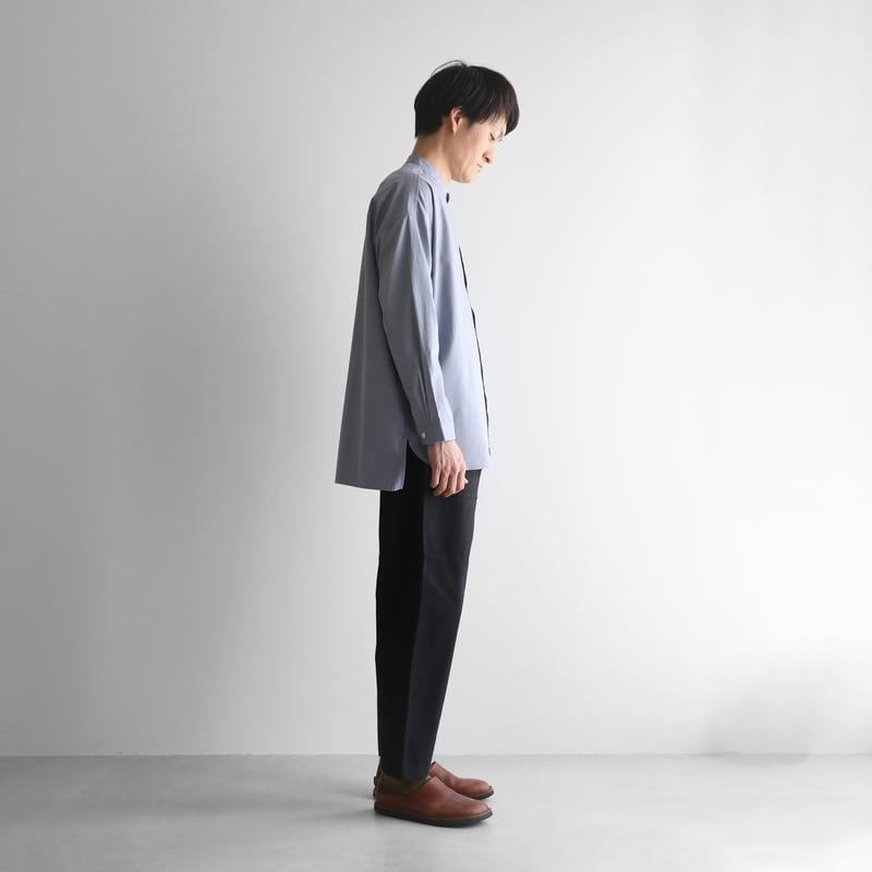 HUIS. オーガニックコットン オープンカラー オーバーシャツ ユニセックス オーガニックコットンライトオックスバンドカラーオーバーシャツ