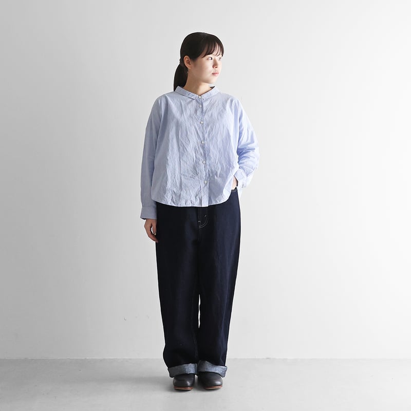 2025年春　パラスパレス　デニムパンツ　　nume 1回着用　綿麻　サイズ3 HUIS×三備”綿麻シャトルデニムワイドストレートワークパンツ