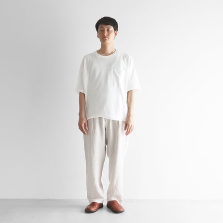 オールドレピア天日干しラミーリネンセミワイドパンツ（エクリュ）【ユニセックス】512