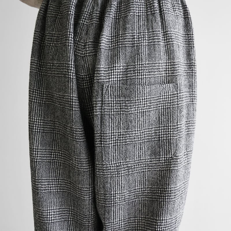 HUIS×尾州”縮絨ウールバルーンパンツロング（グレンチェック）【ユニ