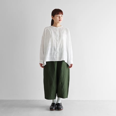 バンブーリネンサルエルバルーンパンツ（エバーグリーン）【ユニセックス】511