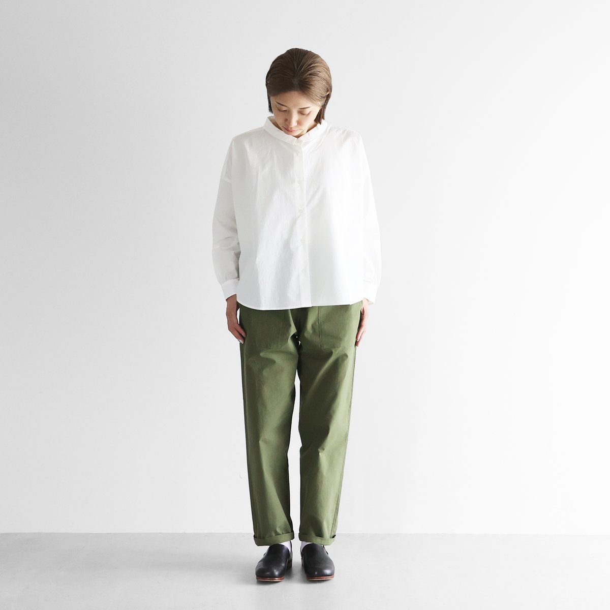 LOEWE オリーブグリーン ワークパンツ Trousers in wool Green - LOEWE