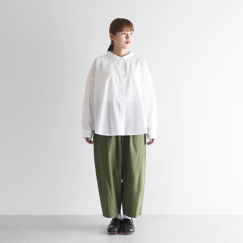 コードレーンワイドブラウスL（白）【レディス】U102L | HUIS onlinestore