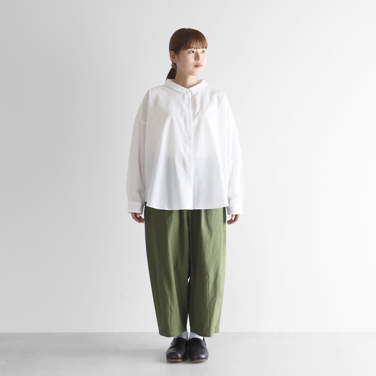 コードレーンワイドブラウスL（白）【レディス】U102L | HUIS onlinestore