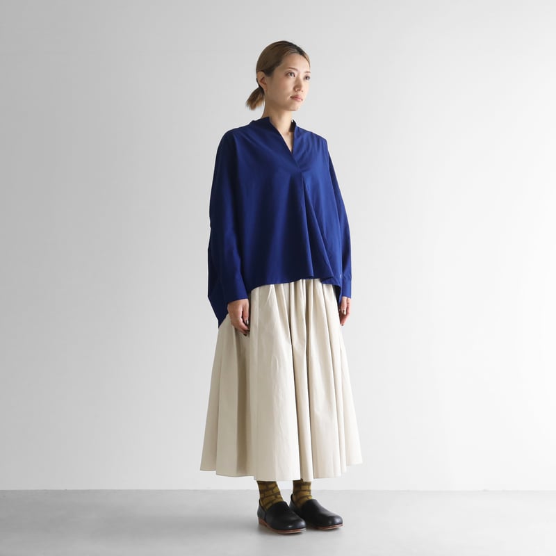 ロングスカート ホワイト MAGALI /ブラッシュド ベルギーリネンロング