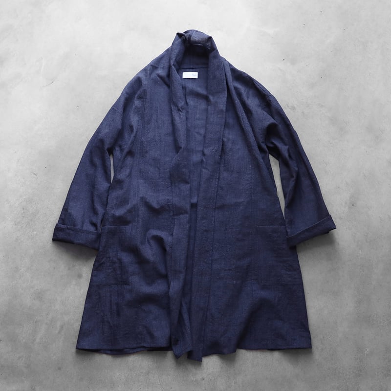 ウォッシャブルウールロングカーディガン（ネイビー）【ユニセックス