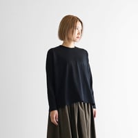 限定生産）極細コットンラミーロングスカート（マリンブルー