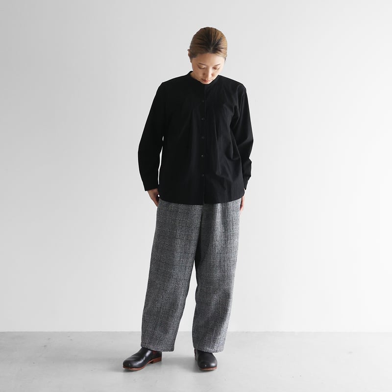 HUIS×尾州”縮絨ウールバルーンパンツロング（グレンチェック）【ユニ