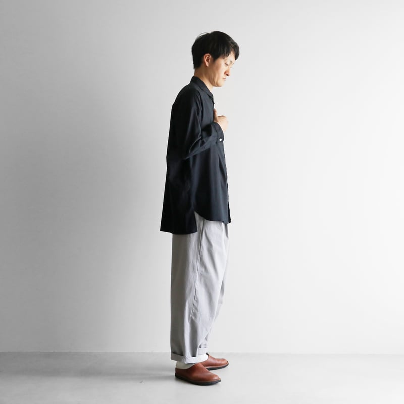 オーガニックコットンビエラオーバーシャツ（ブラック）【ユニ