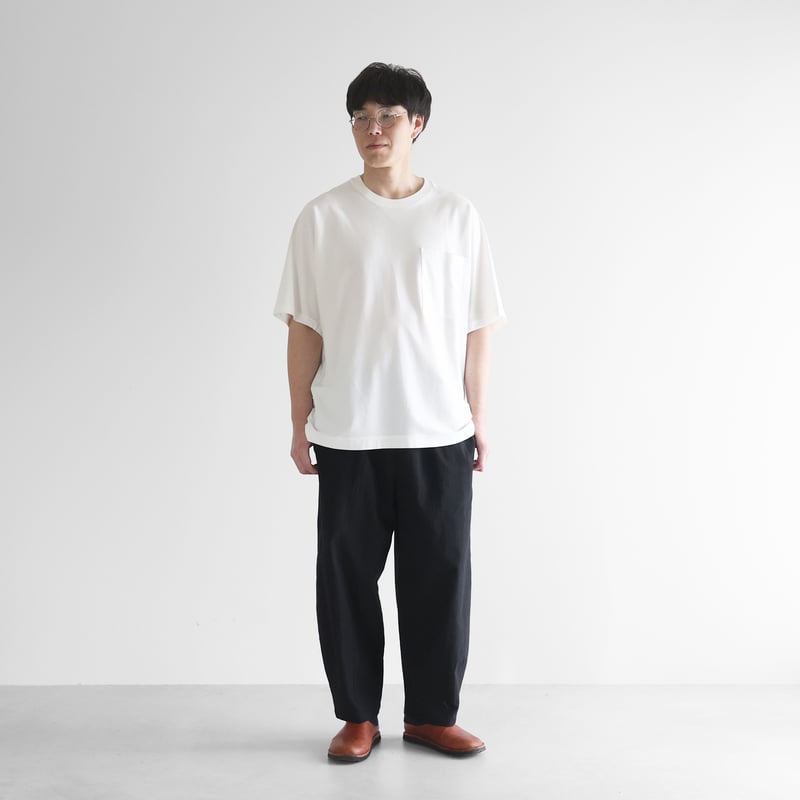 HUIS in house］SUVIN COTTONシームレスビッグTシャツL（白）【ユニセ