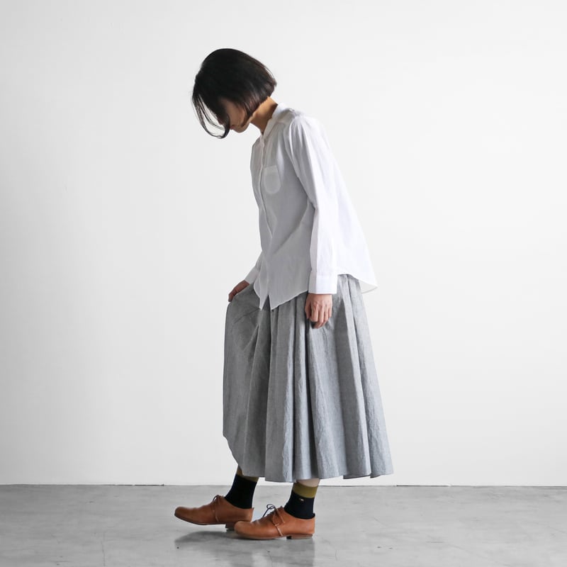 wafu. 三重リネンスヌード 杢グレー ふわとろ3重リネンガーゼの