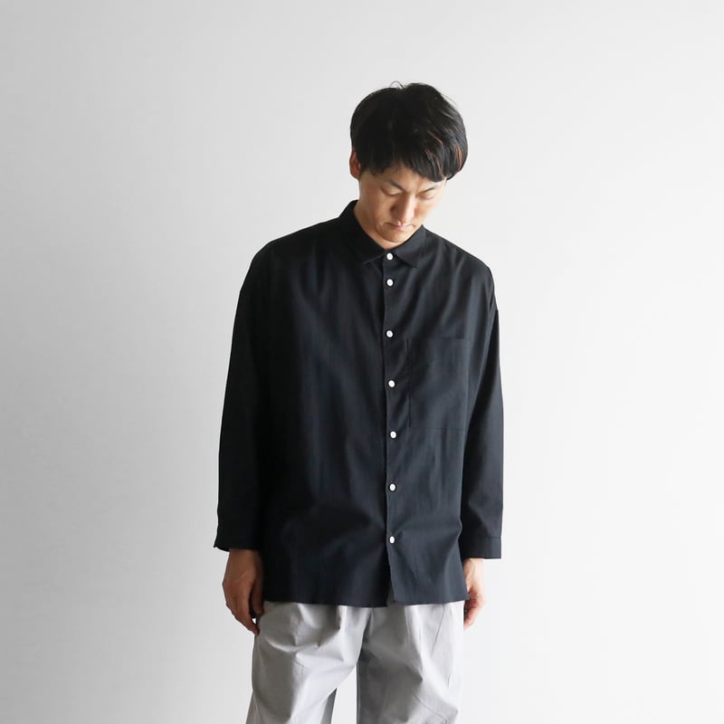 HUIS. オーガニックコットン オープンカラー オーバーシャツ ユニセックス HUIS. オーガニックコットン オープンカラー オーバーシャツ