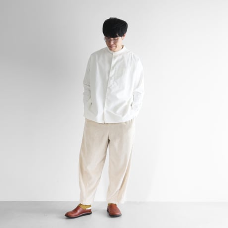綿麻コーデュロイバルーンパンツロング（太畝・きなり）【ユニセックス】506L