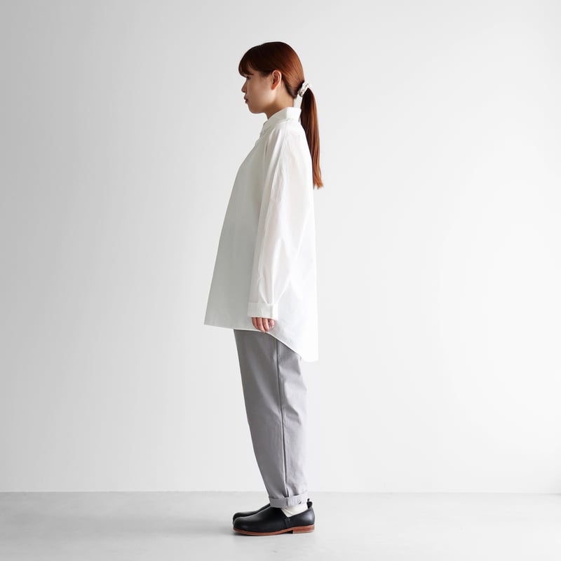 オーガニックコットンシームレスオーバーシャツ （白）【ユニセックス