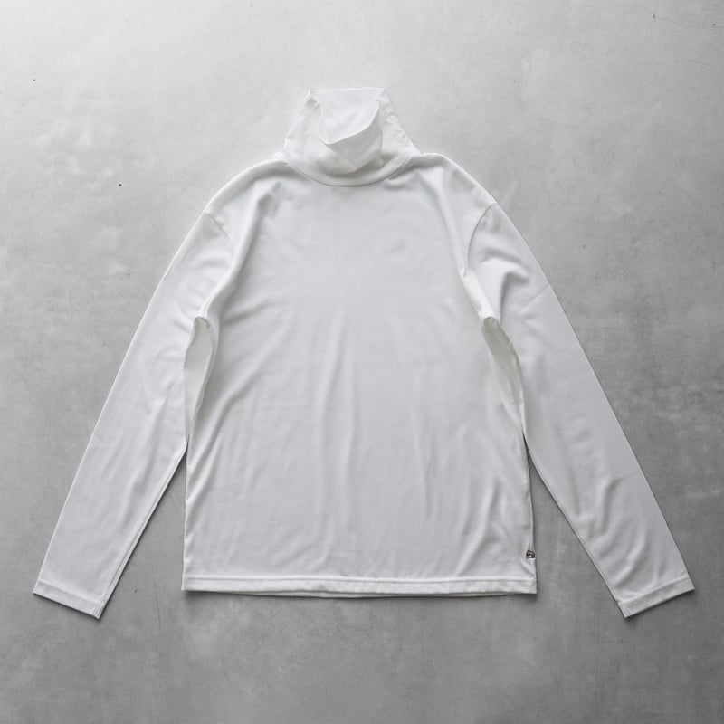 HUIS in house］SUVIN COTTON長袖タートルネックカットソー（白