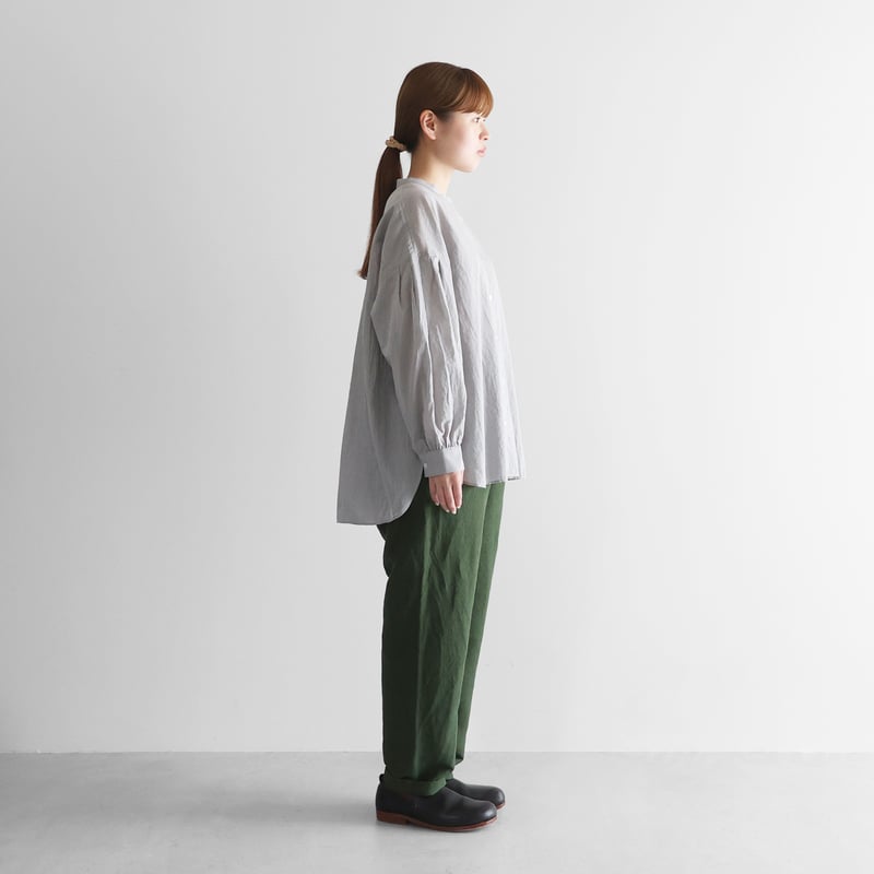 HUIS. バンブーリネンパンツ バンブーリネンイージープレーンパンツ（エバーグリーン）【ユニ