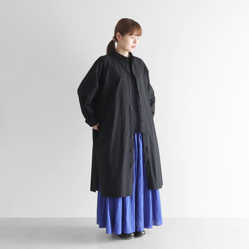 YAA!! 美品　リネンシャツコート black YAA!! 美品 リネンシャツコート black YAA!! 美品 リネンシャツ
