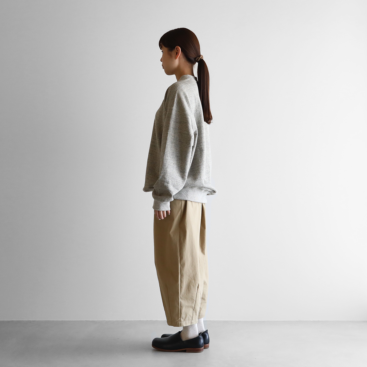 HUIS×yohaku吊り編み&茶綿スウェットプルオーバー(トップ糸 HUIS×yohaku吊り編み&茶綿スウェットプルオーバー(トップ糸
