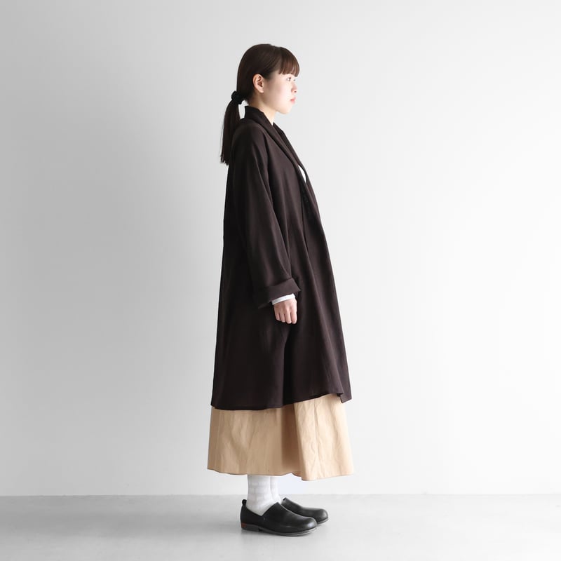 ウォッシャブルウールロングカーディガン（ダークモカ）【ユニ