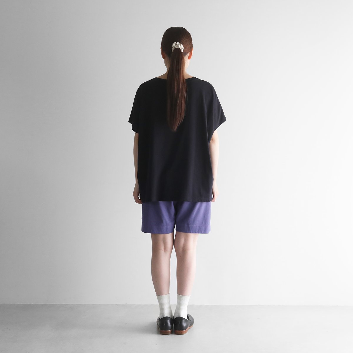 アトリエBOZ　ベルベットハーフパンツ　黒 アトリエBOZ ベルベットハーフパンツ 黒