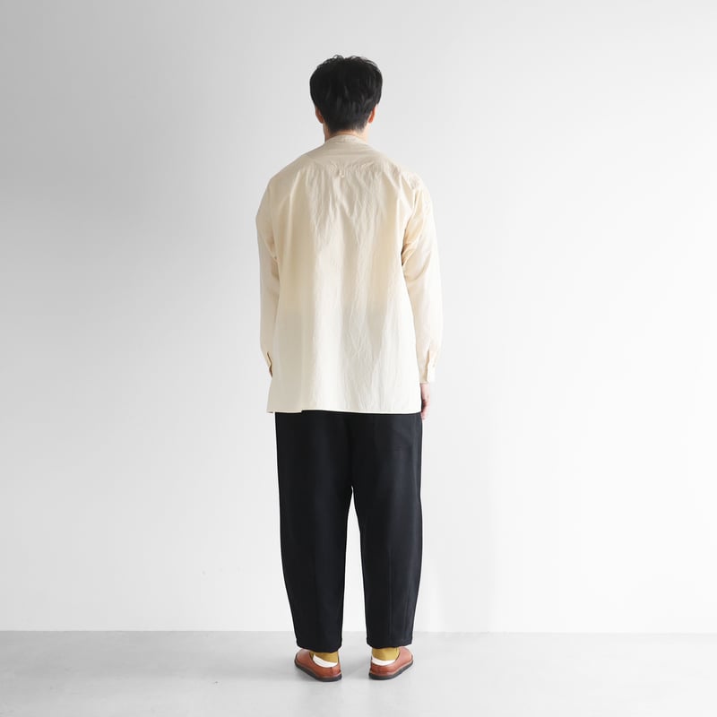 ばちばちタイプライタークロスバンドカラーオーバーシャツL（きなり