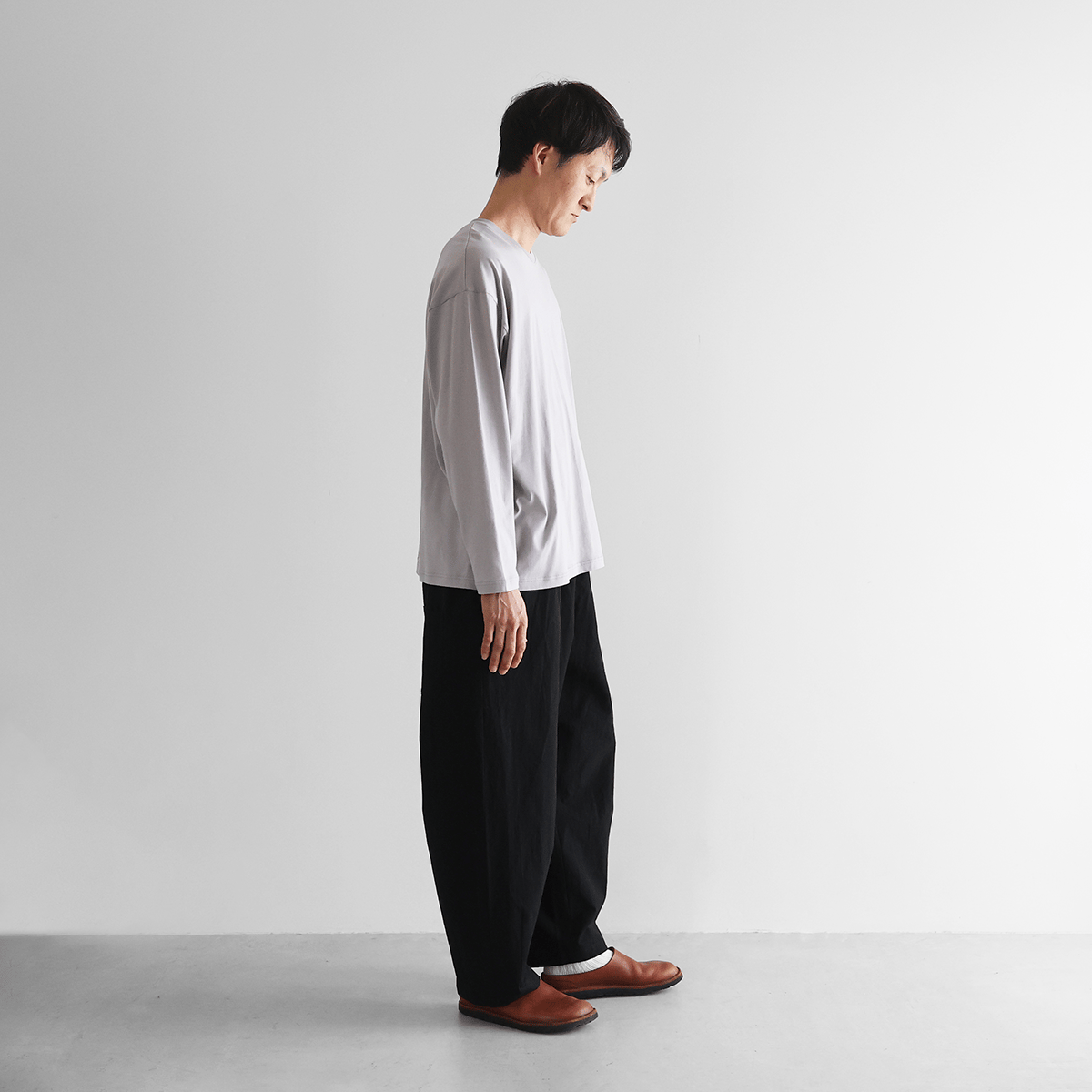ギザコットンヘンプバルーンパンツロング（ブラック）【ユニセックス