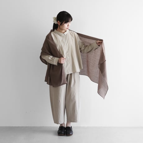 ウォッシャブルウールストール（チャコールブラウン）S103