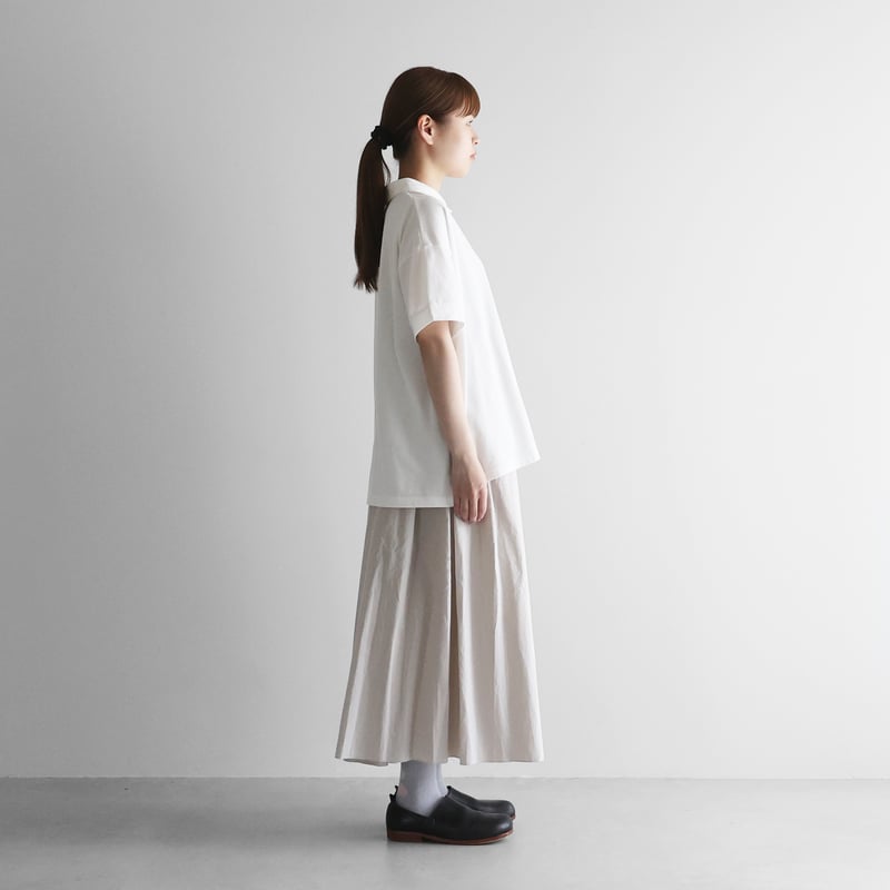 HUIS in house］SUVIN COTTON半袖ポロカットソー（ホワイト