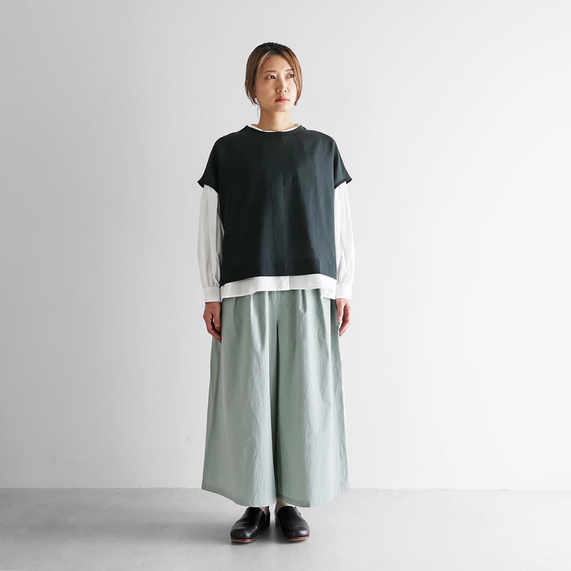 スカート・パンツ縫製仕様 ja00 オーガニックコットンスカートパンツ（ジェラートグリーン）【ユニ