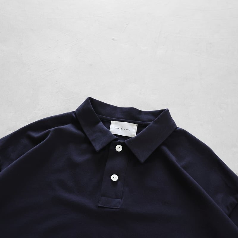 HUIS in house］SUVIN COTTONビッグポロカットソー（ダークネイビー）【