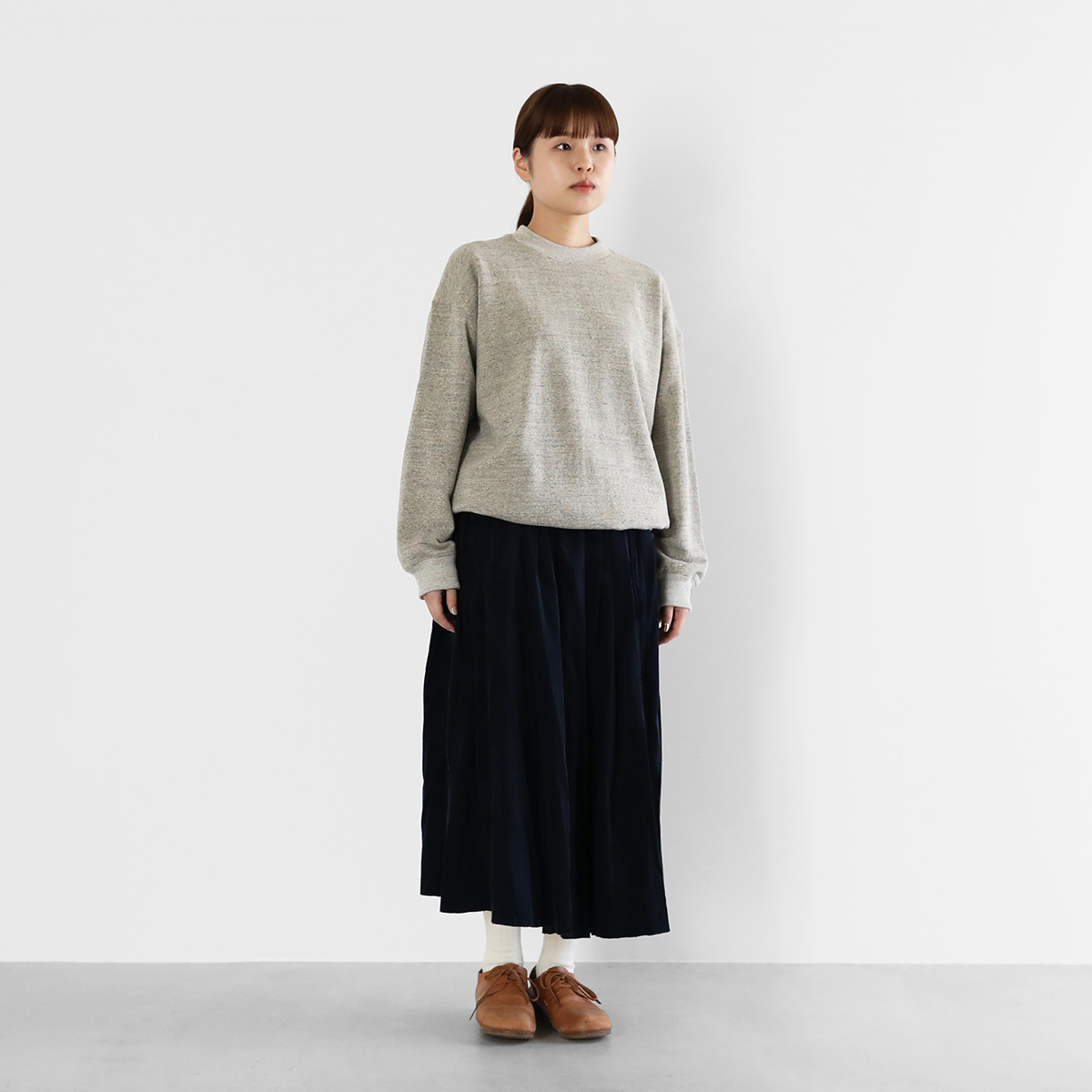 HUIS×yohaku吊り編み&茶綿スウェットプルオーバー(トップ糸 HUIS×yohaku吊り編み&茶綿スウェットプルオーバー(トップ糸